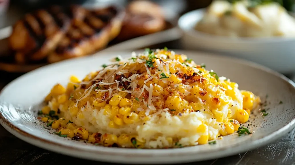 Fried corn served with dinner sides.