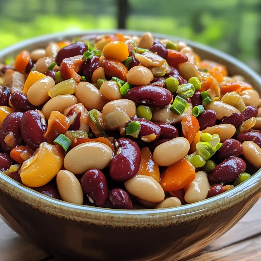 A hearty bowl of mixed canned calico beans, perfect for quick and easy recipes.