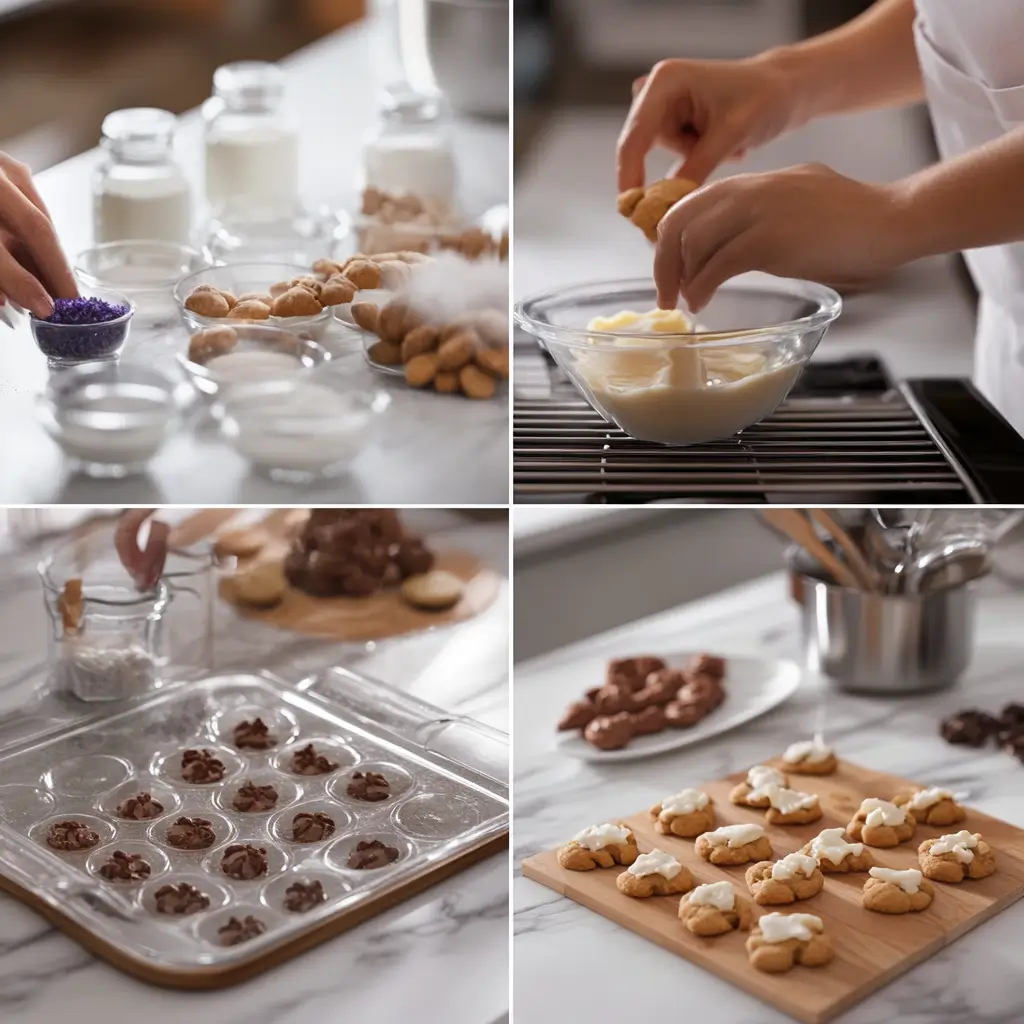 Three homemade-style chocolate chip cookies with crispy edges and soft centers.